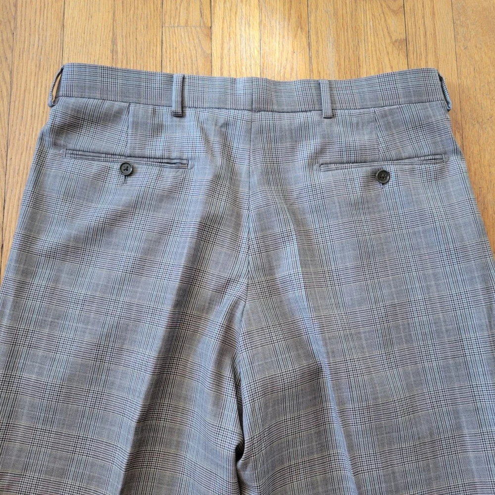 Paul Fredrick 39S Wool Suit Gray Glen‎ Plaid 2 Pc Suit Blazer Pants Preppy Twee